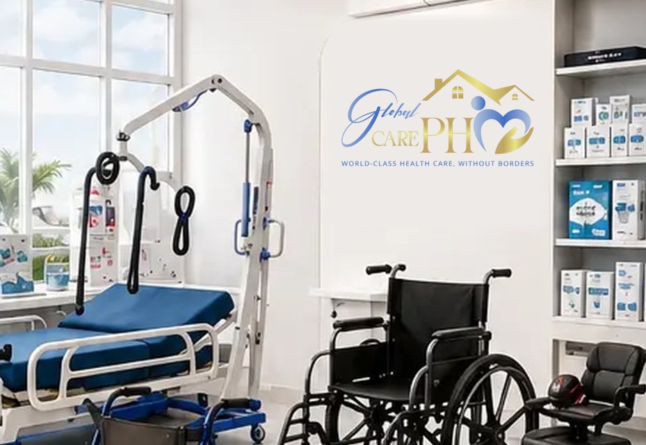 Global Care PH DME showroom with mobility and patient room equipment